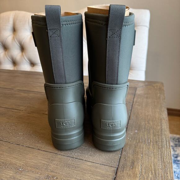 UGG Women's Size 11 Droplet Mid Rainboot Forest Night Green NEW w/Box - Picture 3 of 12
